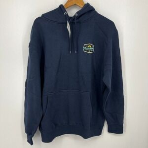 Billabong Hoodie Men's L Navy Blue Pullover Cotton Blend Double Sided Logo NWT